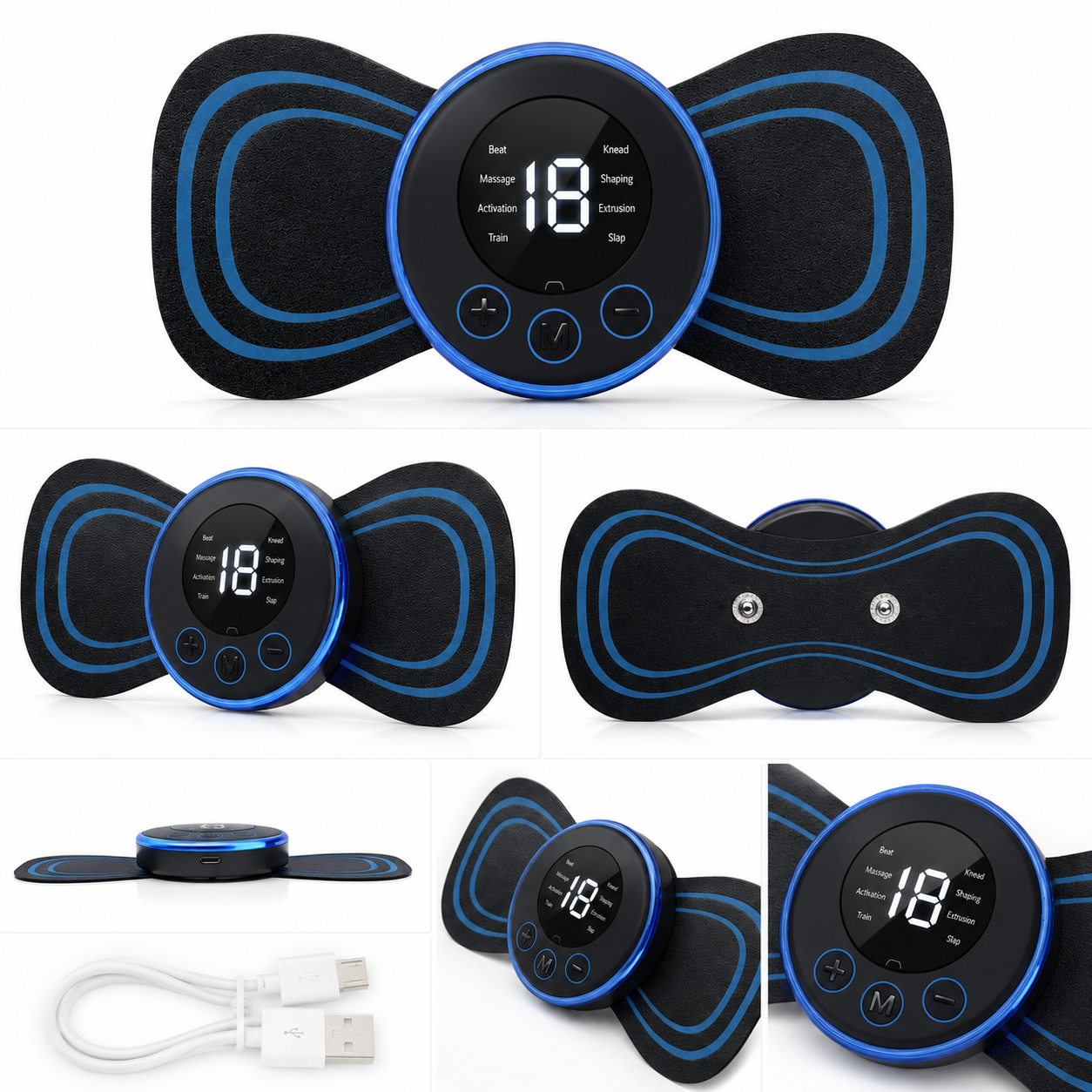 Mini Butterfly Massager β Wireless EMS & TENS Muscle Relief Pad for Neck, Back & Shoulders