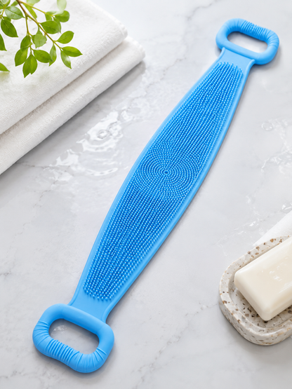 Silicone Body Back Scrubber – Double-Sided Exfoliating Bath Brush for Deep Skin Cleaning
