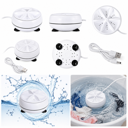 Portable Turbine Washer – Mini Ultrasonic Washing Machine for Travel & Small Loads
